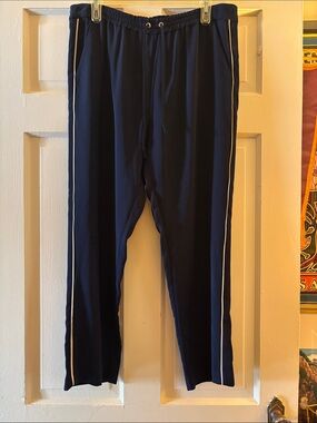 Parker NY Navy Joggers with White Side Stripes